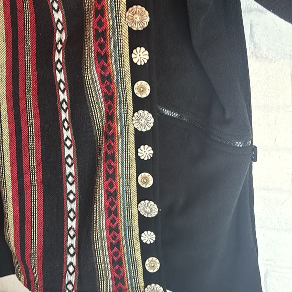 Leopards and Roses Short Fleece/Gheri Bone Button Jacket Size XL - Picture 6 of 11